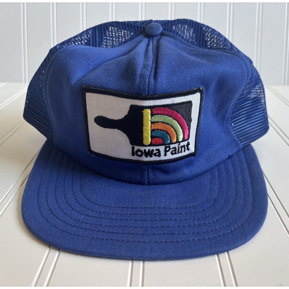 vintage blue‎ Iowa Paint trucker painters hat cap mesh snapback One Size